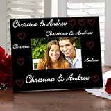 Romantic Personalized Picture Frames - Red Hearts Design
