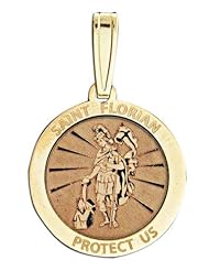 14K Yellow Gold Saint Florian Medal