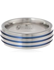 7mm Gray Titanium Ring with Triple Colored Anodized Color Inlay Center