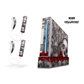 Nintendo Wii Console Skin with E Shock impact protection - Bonecollector Silver 