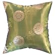 Decorative Handmade Silky Green Cushion Cover / Pillow Sham - Chinese Lotus Flower & Dragon Design