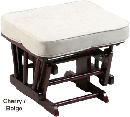 Baby: Sleigh Glider Ottoman w/ Cushion   Cherry / Beige