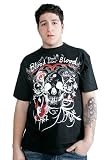Artful Dodger Skull & Blood Tee in Caviar Black