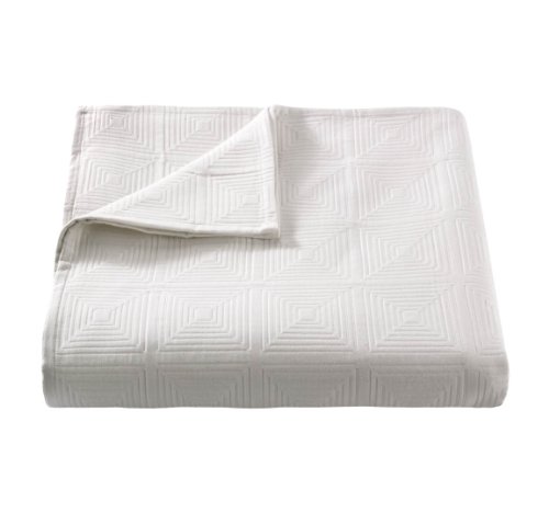 DwellStudio Pyramids Matelasse Full/Queen Coverlet, Pearl
