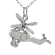 Sterling Silver Small Movable Helicopter Pendant