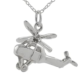 Sterling Silver Small Movable Helicopter Pendant