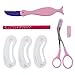 MSmask 1 Set of Eyebrow Pencil Razor Shaver Scissor Stencil Styles Template Shaping Shaper Tool Grooming Kit