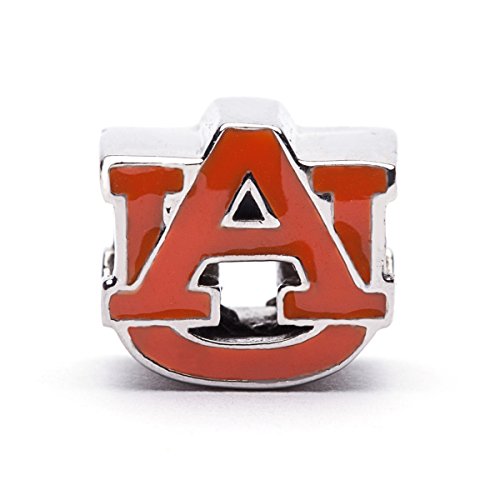 Auburn Tigers AU Logo Bead Charm - ORANGE - Fits Pandora & Others - Lifetime Guarantee