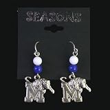 Memphis Tigers Beaded Wire Logo Earring NCAA College Athletics