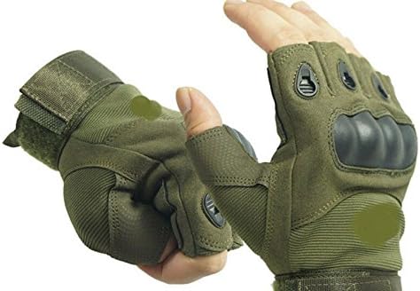 LEEYOCO Half finger gloves,outdoor sport Gloves,Fishing Gloves,Riding Gloves,Tactical Gloves,shoting gloves-green