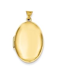 14k Yellow Gold Polished Domed Oval Locket. Metal Wt- 2.26g