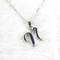 Sterling Silver Initial Charm Necklace, Letter N