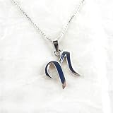 Sterling Silver Initial Charm Necklace, Letter N
