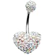 Aurora Romance Heart Austrian Crystal Evolution Belly Ring