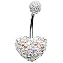 Aurora Romance Heart Austrian Crystal Evolution Belly Ring