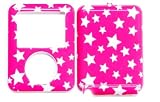 Apple iPod Nano 3 (3rd Generation) Special Designed Case Pink - White Star Case