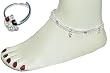 Sterling Silver Anklets Toe Ring Pair 9.75 inches (anklt566)