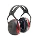 3M Peltor X3A Over-the-Head Earmuffs, One Size Fits Most, Black/Red (Pack of 1)