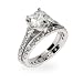 Eve's Addiction Sterling Silver Heart Shaped CZ Engagment Ring Set