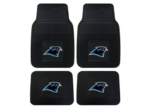 A Set of 4 NFL Universal Fit Front and Rear All-Weather Floor Mats - Carolina Panthers