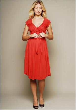 The Olian Cap Sleeve Wrap Around Rayon Knit Sash Dress