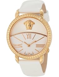 Versace Womens 93Q80D002 S001 Krios White Enamel and Sunray Dial Patent Leather Watch