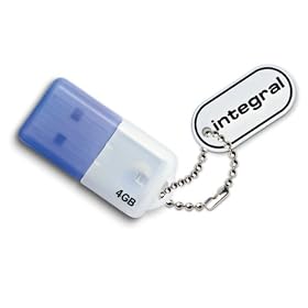 Integral Mini USB - USB flash drive - 4 GB - USB 2.0 - blue, lime, pink
