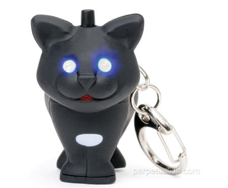 Black Cat Key Chain and LED Flashlight