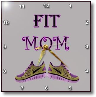 RinaPiro - Funny Quotes - Fit mom. Gym sport sexy workout kids Popular saying - 15x15 Wall Clock (dpp_214159_3)
