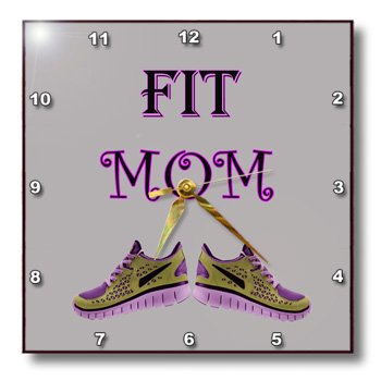 RinaPiro - Funny Quotes - Fit mom. Gym sport sexy workout kids Popular saying - 15x15 Wall Clock (dpp_214159_3)