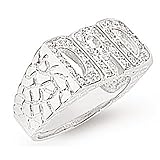 Men's Sterling Silver CZ Dad Ring - S00074 - 20mm x 10mm.