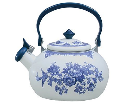 "Johnson Brothers Asiatic Pheasant 2-1/2--Quart Enamel on Steel Whistling Tea Kettle, Blue" "Johnson Brothers Asiatic Pheasant 2-1/2--Quart Enamel on Steel Whistling Tea Kettle, Blue"