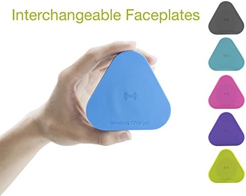 PowerBot® PB1023 Qi Enabled Wireless Charger Inductive Charging Pad Station w/ 6 Customizable Color Plates for All Qi Standard Compatible Devices Including Samsung, iPhone, Nokia, Nexus, LG, HTC & Others w/ Qi Compatible Receivers