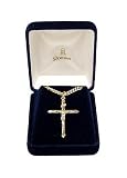 Gold Religious Crucifix Pendant Necklace 24