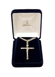 Gold Religious Crucifix Pendant Necklace 24"
