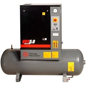 - Chicago Pneumatic Quiet Rotary Screw Air Compressor - 5 HP, 460 Volts, 3 Phase, Model# QRS5.0HP by Chicago Pneumatics