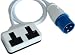 Hdiuk 5m Ip44 Blue Commando Plug To Twin Uk 13a Heavy Duty S