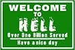 WELCOME TO HELL halloween fun devil evil sign