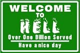 WELCOME TO HELL halloween fun devil evil sign