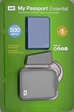 Western Digital My Passport Essential 500GB USB Hard Drive - Blue, with gra ....
