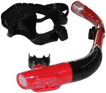 ARMOUR FISH SNORKEL SET | Silicone Mask Diving | Frameless | Premium Quality | Best Snorkeling Set | Carrying Bag | HypoAllergenic Mask | Dry Top Snorkel | Rave Reviews | Best 2 Year Guarantee (RED)