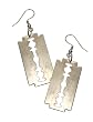 Switchblade Stiletto Womens SILVER RAZOR EARRINGS