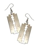 Switchblade Stiletto Womens SILVER RAZOR EARRINGS