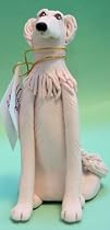 Borzoi Clay Figurine by Cecile (Tan)