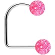 16 Gauge Pink Acrylic Glitter Ball Lippy Loop Labret