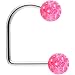 16 Gauge Pink Acrylic Glitter Ball Lippy Loop Labret