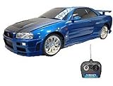 Radio Remote Controlled Nissan Skyline GTR R34 Wildspeed (1:5 scale by Nikko) in Blue