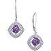 14kt White Gold Amethyst and Diamond Fashion Earrings