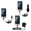 USB cable with Car and Wall Charger Deluxe Kit for the Microsoft Zune HD - uses Gomadic TipExchange Technology