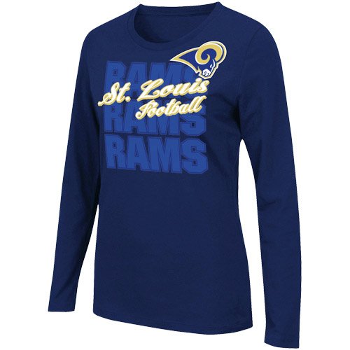St. Louis Rams Ladies Gamer Gear Long Sleeve T-Shirt - Royal Blue (Medium)